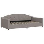 vidaXL Lit de jour avec gigogne et matelas taupe 100x200 cm tissu