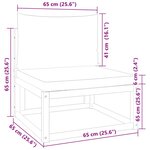 vidaXL Canapé de jardin sans accoudoirs coussins bois massif d'acacia