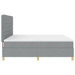 vidaXL Lit à ressorts avec matelas gris clair 200x200 cm en tissu