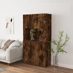 vidaXL Buffet haut Chêne fumé Bois d'ingénierie
