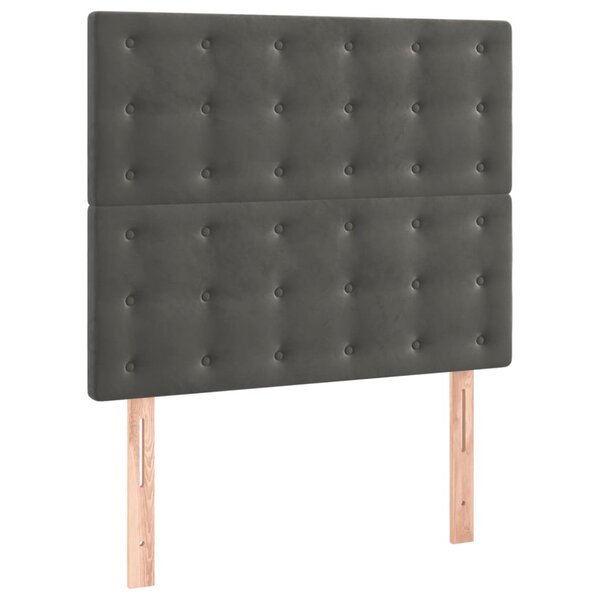 vidaXL Têtes de lit 2 Pièces Gris foncé 90x5x78/88 cm Velours