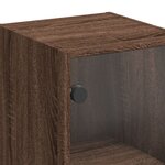 vidaXL Armoire murale avec portes en verre chêne marron 35x37x68 5 cm