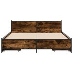 vidaXL Cadre de lit à tiroirs chêne fumé 135x190 cm bois d'ingénierie