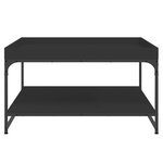 vidaXL Table basse noir 80x80x45 cm bois d'ingénierie et fer