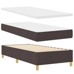 Lit avec sommier et matelas vidaXL Marron foncé 80x200 cm Tissu