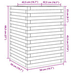 vidaXL Jardinière cire marron 50x50x68 5 cm bois de pin massif