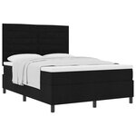 vidaXL Sommier avec matelas noir 160x200 cm en tissu