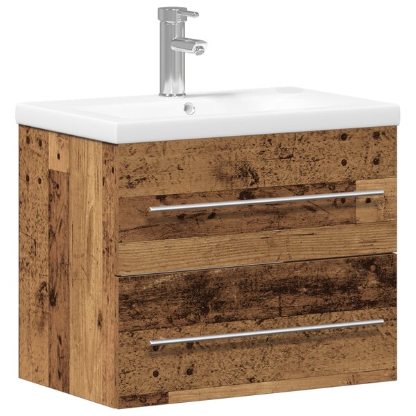 vidaXL Armoire de lavabo avec évier intégré Bois ancien