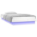 vidaXL Cadre de lit à LED sans matelas blanc bois massif