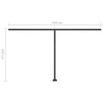 vidaXL Auvent manuel rétractable avec LED 500x300 cm Crème
