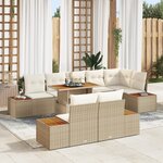 vidaXL Ensemble de salle à manger de jardin de 9 pièces avec coussins en rotin poly et acacia