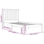 vidaXL Cadre de lit sans matelas blanc bois massif 100x200 cm