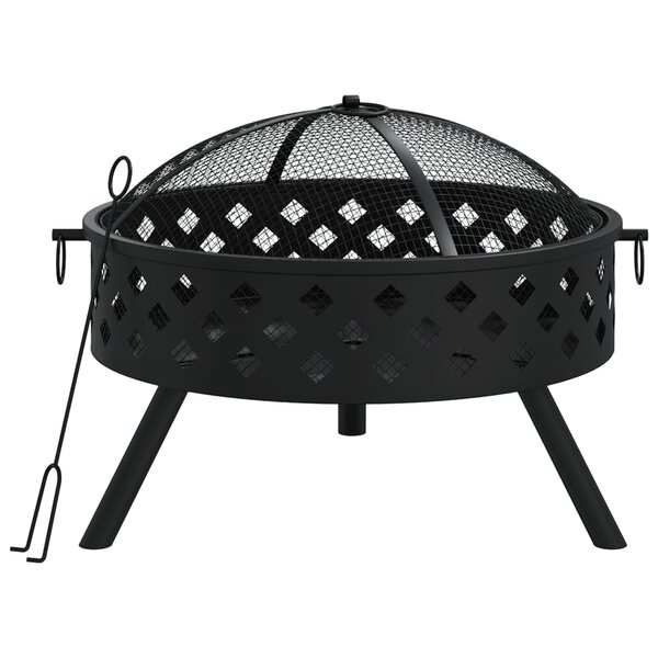 vidaXL Foyer avec tisonnier 58 cm XXL acier