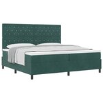 Lit avec sommier et matelas vidaXL Vert foncé 200x200 cm Velours