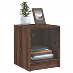 vidaXL Tables de chevet et portes vitrées 2Pièces chêne marron 35x37x42cm