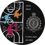 Pièce de monnaie en Argent 5 Dollars g 62.2 (2 oz) Millésime 2022 SPACE JAM