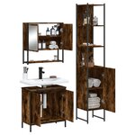 vidaXL Ensemble de meubles de salle de bain 3 Pièces Chêne fumé