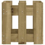 vidaXL Jardinière avec design de clôture 30x30x30 cm pin imprégné