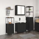 vidaXL Set de meubles de salle de bain 3 pièces Chêne Noir Bois d'ingénierie
