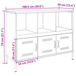 vidaXL Buffet jaune moutarde 100 5x39x79 cm acier laminé à froid