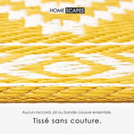 Tapis extérieur terrasse réversible - Tapis de jardin imperméable et résistant UV - Anna - Jaune - 75x200 cm - HOMESCAPES