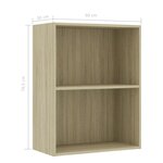 vidaXL Bibliothèque à 2 niveaux Chêne sonoma 60x30x76 5 cm Aggloméré