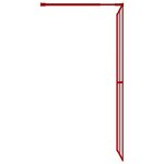 vidaXL Paroi de douche avec verre ESG transparent rouge 80x195 cm