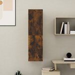 vidaXL Meuble TV mural Chêne fumé 30 5x30x110 cm