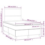 vidaXL Sommier à lattes de lit et matelas et LED Gris foncé 120x200 cm