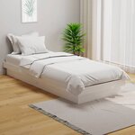 vidaXL Cadre de lit Blanc Bois massif 75x190 cm Petit simple