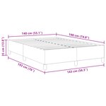 vidaXL Cadre de lit Gris Foncé 140x190 cm en Tissu Velours
