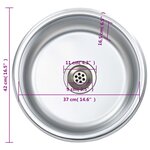 vidaXL Évier de cuisine avec crépine et piège Acier inoxydable