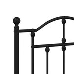 vidaXL Cadre de lit métal sans matelas avec tête de lit noir 120x190cm