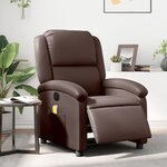 vidaXL Fauteuil de massage inclinable électrique marron similicuir