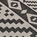 vidaXL Tapis à tissage plat d'extérieur 120x170 cm Rayures noires