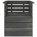 vidaXL Fauteuil de jardin Bois de pin massif Gris foncé
