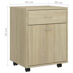 vidaXL Armoire à roulettes Chêne sonoma 45x38x54 cm Bois d’ingénierie