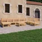 vidaXL Salon de jardin 9 Pièces bois de pin massif