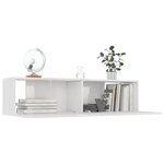 vidaXL Meuble TV Blanc brillant 120x30x30 cm Bois d’ingénierie