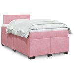 vidaXL Sommier à lattes de lit avec matelas rose 120x190 cm velours