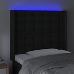 vidaXL Tête de lit à LED Noir 93x16x118/128 cm Similicuir