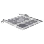 vidaXL Chaises Batavia 2 Pièces avec coussins à carreaux gris Teck massif
