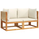 vidaXL Canapés d'angle de jardin et coussins 2Pièces bois massif d'acacia