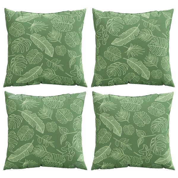 vidaXL Coussins 4 Pièces Motif de feuilles 60x60 cm Tissu