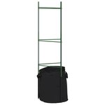 vidaXL Cage à tomates avec sac à plantes 2 Pièces 116 cm acier et PP
