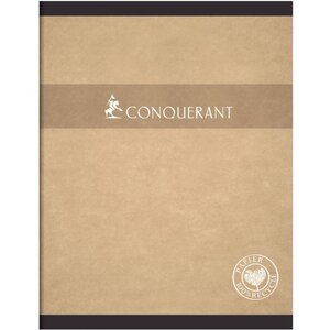 Cahier 96 pages seyès 70 g recyclé  couverture carte recyclée  format 17x22 cm CONQUERANT