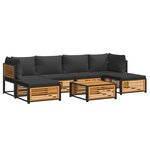 vidaXL Salon de jardin avec coussins 7 Pièces bois massif d'acacia