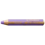 Crayon multi-talents woody 3en1  rond  mauve pastel x 5 STABILO