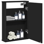vidaXL Armoire à miroir de salle de bain noir bois d'ingénierie