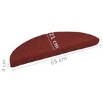 vidaXL Tapis autoadhésifs de marches 5 Pièces Rouge 65x21x4 cm Aiguilleté